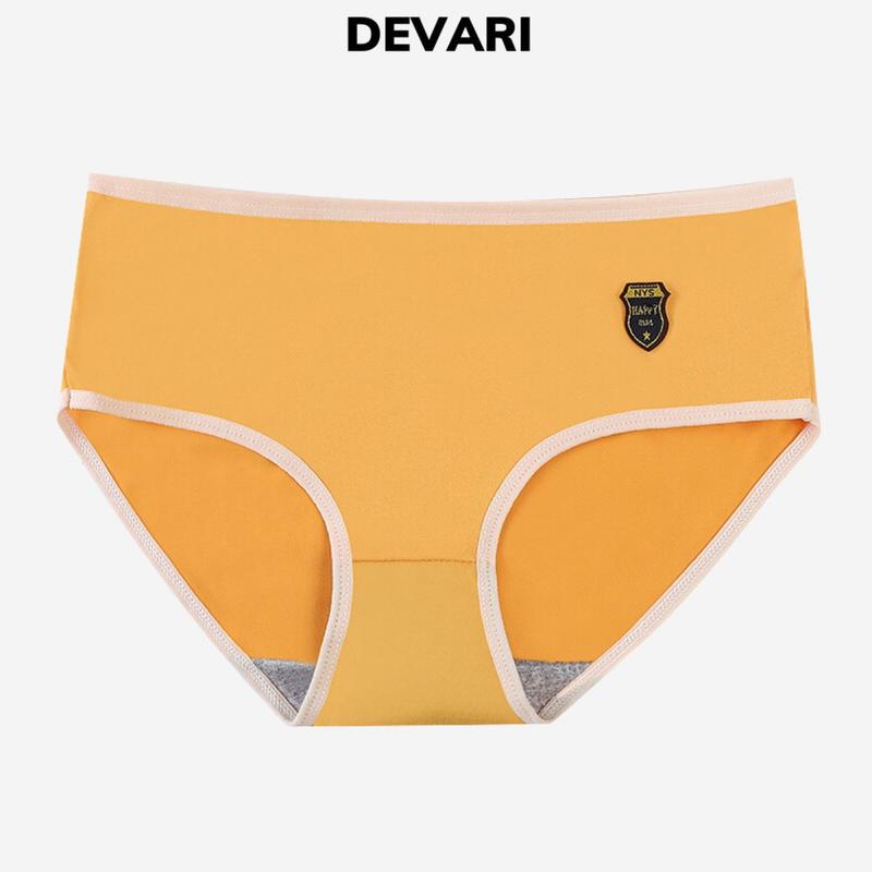 Quần lót nữ Thun cute kháng khuẩn dễ thương đẹp quần chip Women nữ có gắn logo quyến rủ DEVARI L003 đồ lót