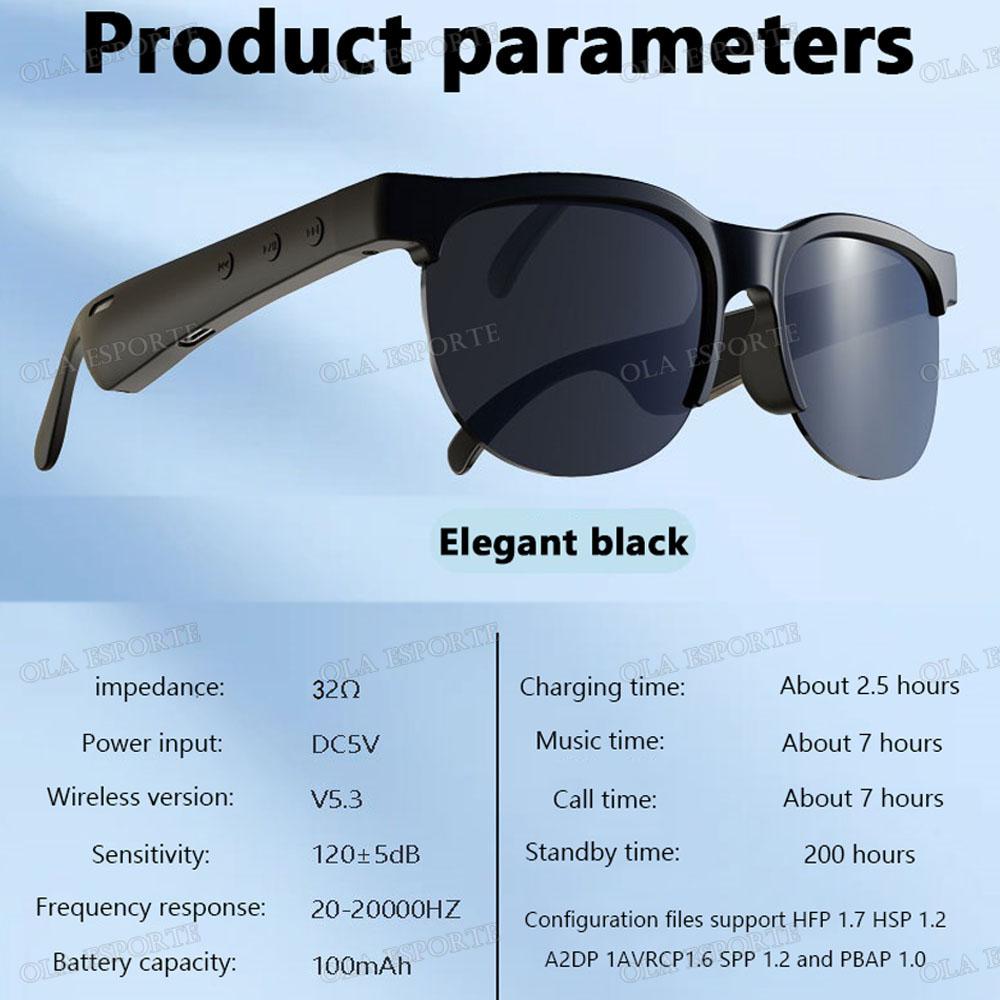 New Smart Glasses Translation Earphone BT Wireless Call Sunglasses Multi-function Outdoor Sports Stereo Headphones Smartglasses