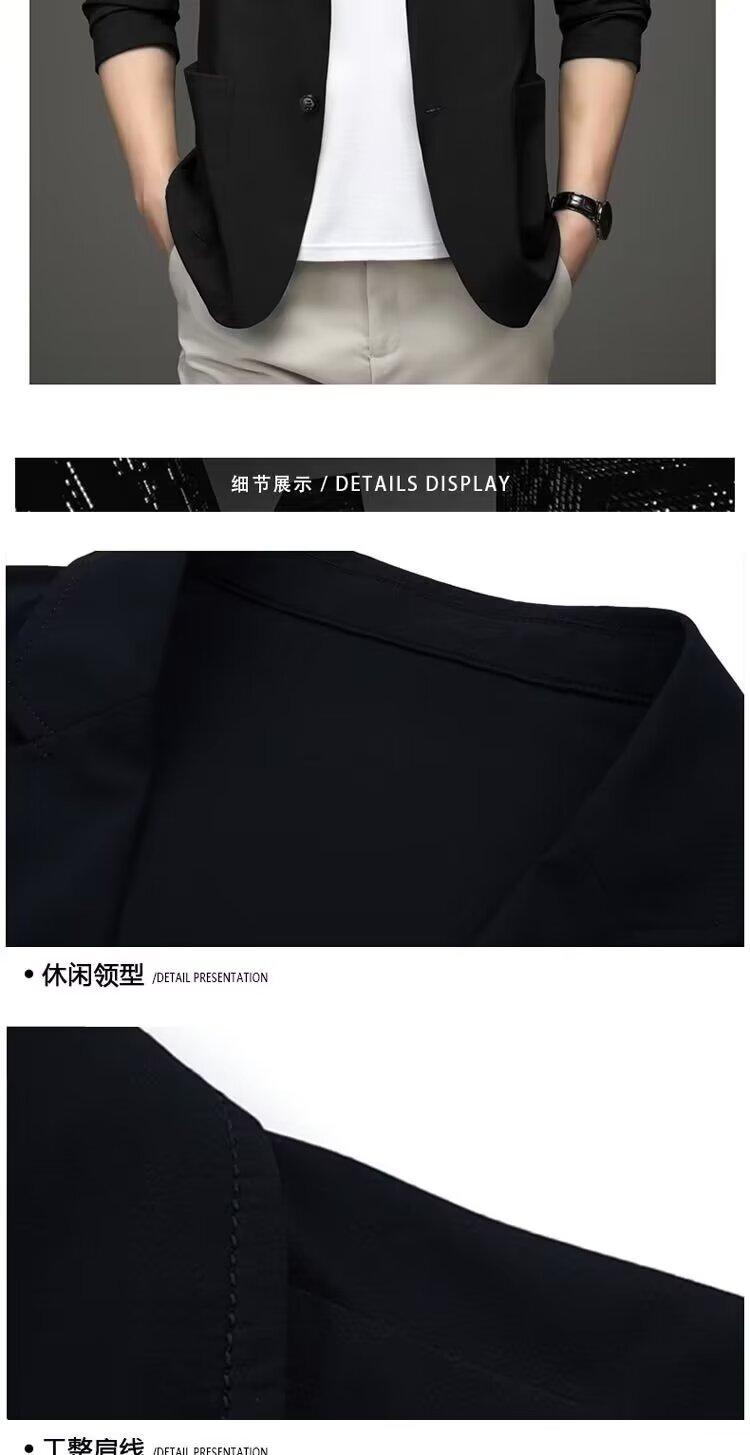 Product Introduction of 【M-4XL】Classic men Korean suit jacket lightweight thin style Ice Silk sunscreen fashion all-match casual shirt slim-fit cool suit cardigan men 17