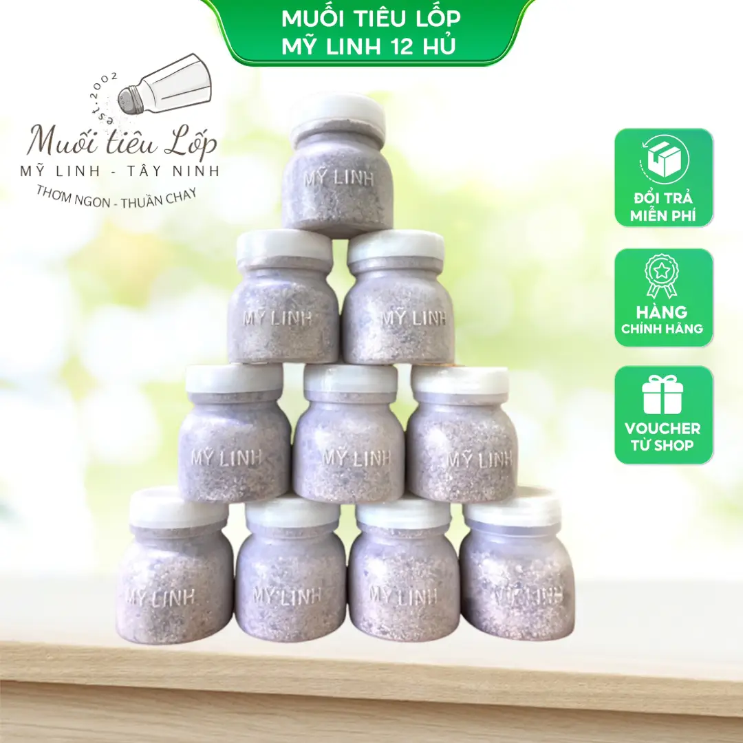 Muối Tiêu Lốp Mỹ Linh Tây Ninh (Lốc 12 hủ)  [muối tiêu ớt cay]