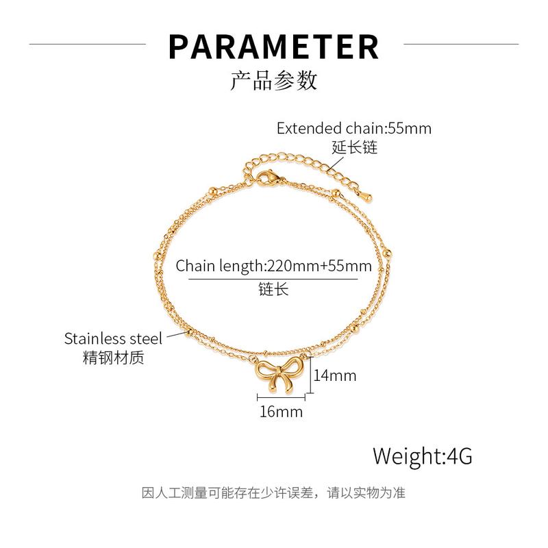 Product Introduction of Stainless Steel Anklet for Women with Bowknot, Unique and Versatile Beach Accessory for Various Occasions anklet 0