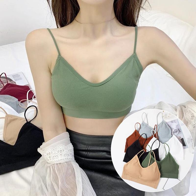 6Pcs Sports Bras Set For Women Pack V Neck Padded Bralettes Threaded ...