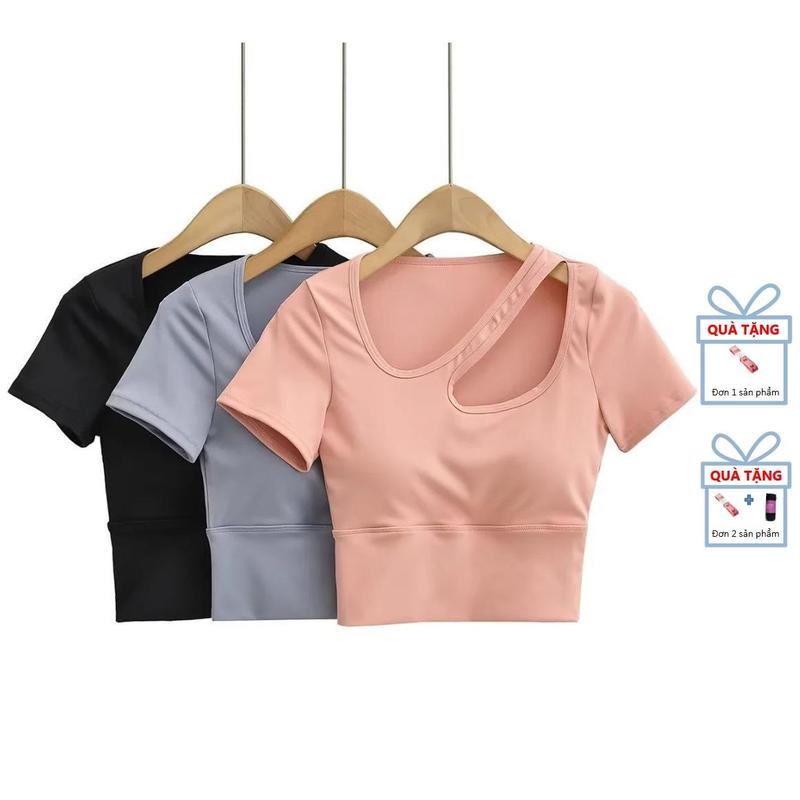  Áo croptop tập gym Tập Yoga Aerobic nữ. Áo croptop kiểu mới có sẵn mút đệm mặc nâng ngực 
