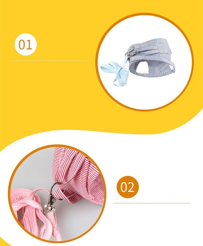 Product Introduction of S/L Small Pets Chest Strap Hamster Outdoor Traction Rope Adjustable Harness Leash Vest for Rabbit Hedgehog Chinchilla Guinea Pig 0