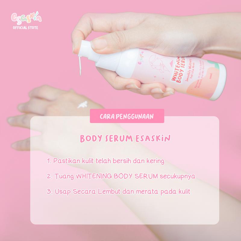 ESASKIN (Paket) Peeling Spray dan Body Serum - Spesial Kulit Belang Mencerahkan Tubuh Serum Badan Kaki tangan 6