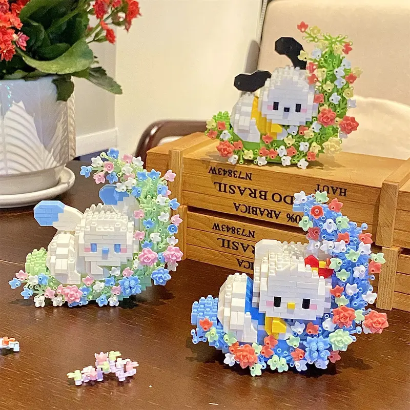 Hello Kitty, Mặt Trăng Hoa Đèn Ngủ, Pochacco, Tương Thích Với Lego, Khối Xây Dựng Hạt Nhỏ Đồ Chơi Lắp Ráp Giáo Dục Trẻ Em, Vận Chuyển 48 Giờ, Năm 2024 5