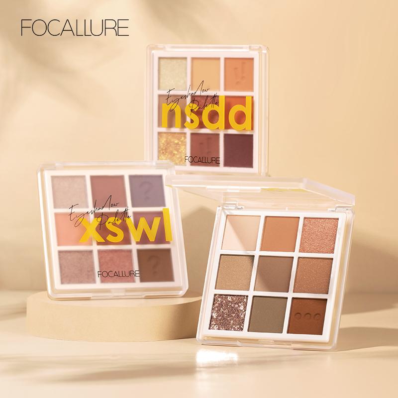 Focallure Bảng phấn mắt 9 màu chống thấm nước dễ sử dụng lâu trôi lên màu tự nhiên