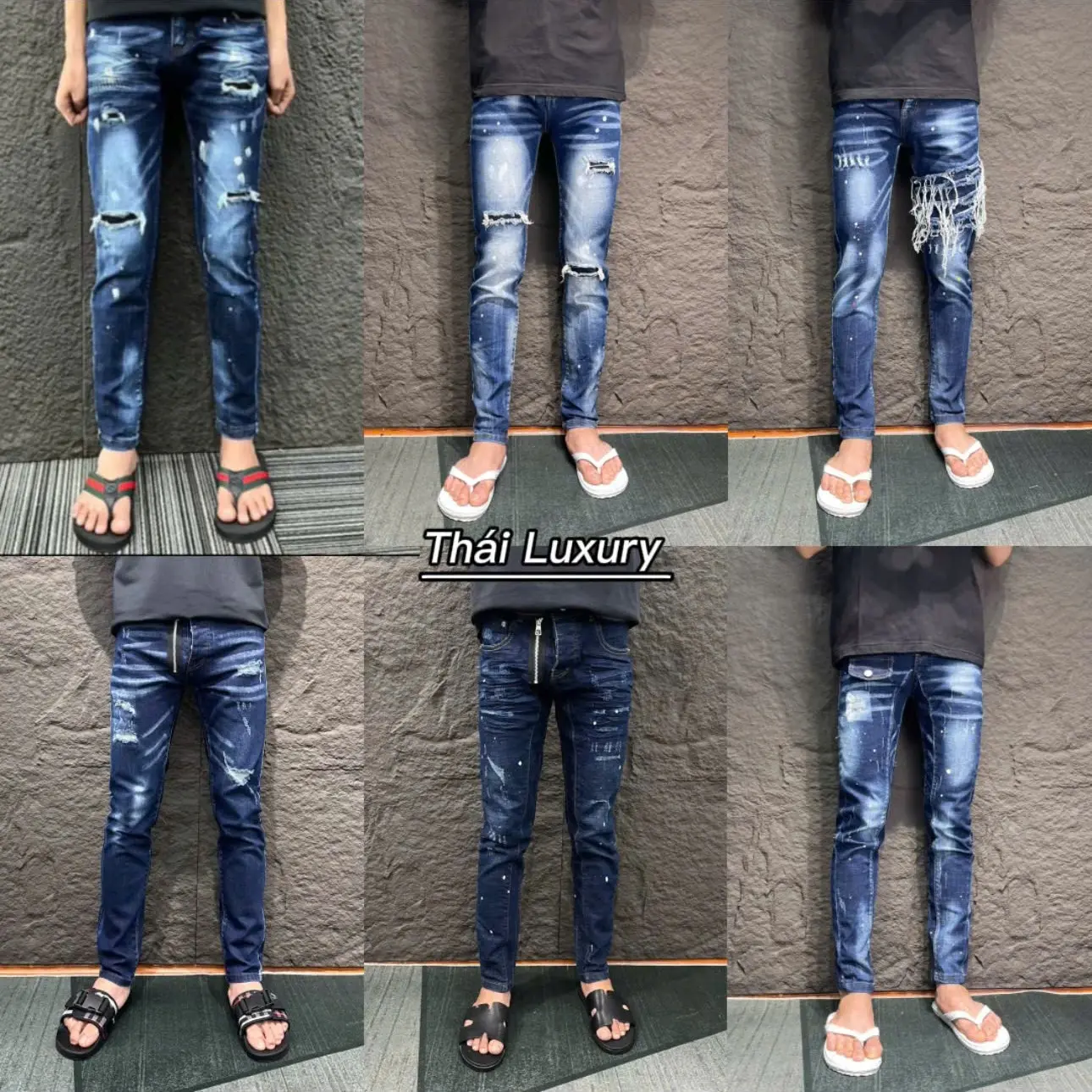 [ Tặng Lì Xì ] quần jeans đê quy vẩy sơn 4 cúc 10 mẫu được ktra hàng Pants Nam Menswear