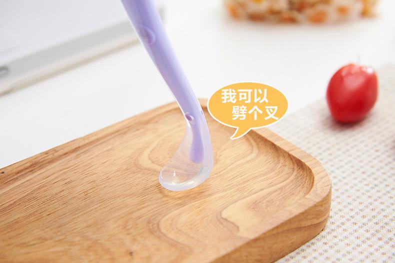 Product Introduction of Baby Silicone Spoon Training Spoon Baby Feeding Soft Spoon Silicone Spoon Tableware Suit Maternal and Child Supplies 8