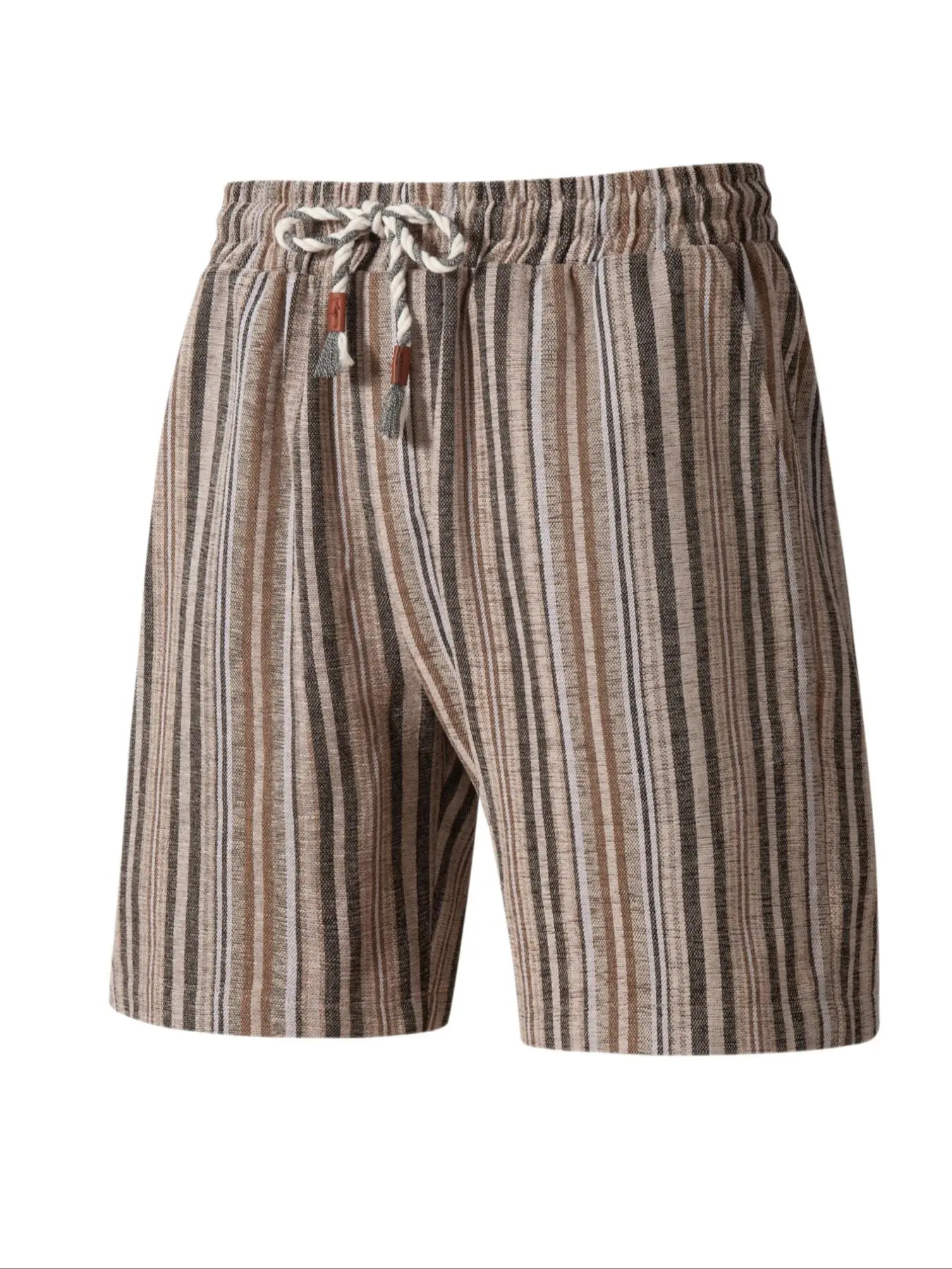 Men's Striped Print Drawstring Waist Shorts, Loose Casual Comfy Shorts for Summer, Men's Bottoms for Beach Vacation