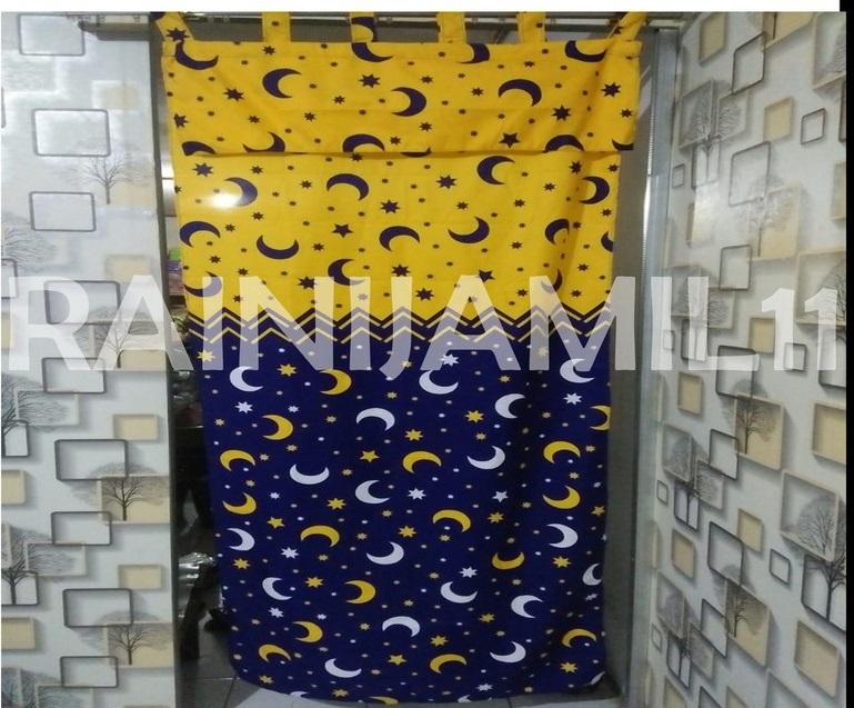Gorden hordeng shaby poni model tali gantung Katun penutup jendela estetik Merah Ungu 5