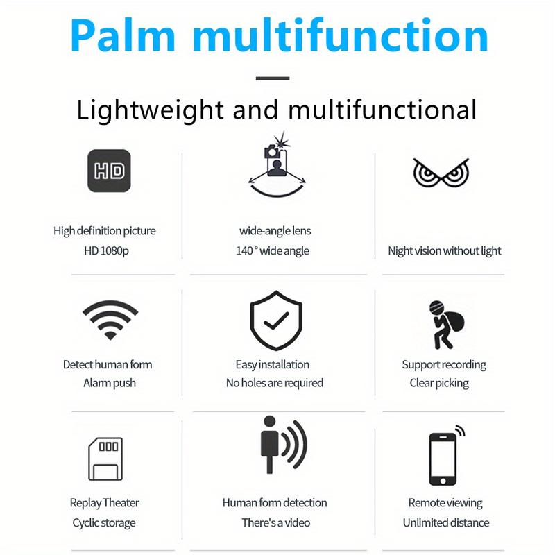 Product Introduction of HD 1080P Mini WiFi Surveillance Camera 2.4G WiFi Baby Monitor Night Vision Motion Detection Camera Family Security Camera Monitoring Wide-angle Detection IP Camera (not Including TF/SD Card, Need To Purchase Separately) Without Battery 3