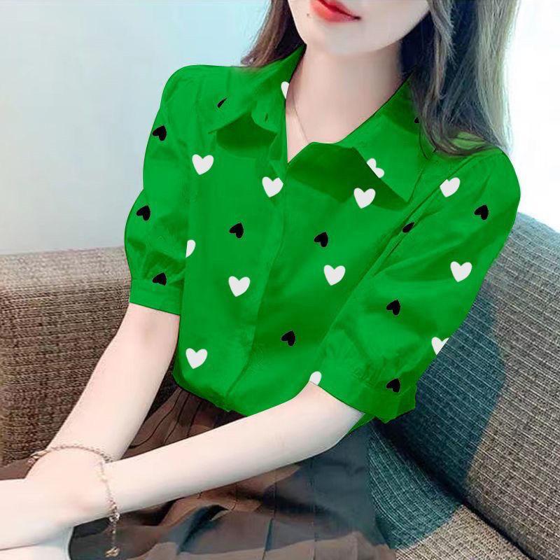 Áo Sơ Mi In Họa Tiết Phong Cách Hàn Quốc, Ngắn Tay, Dành Cho Nữ, Thiết Kế Đẹp, Sành Điệu, Mỏng Và Mỏng, Thời Trang, Thích Hợp Cho Mùa Hè, Hàng Mới Về Năm 2024 0