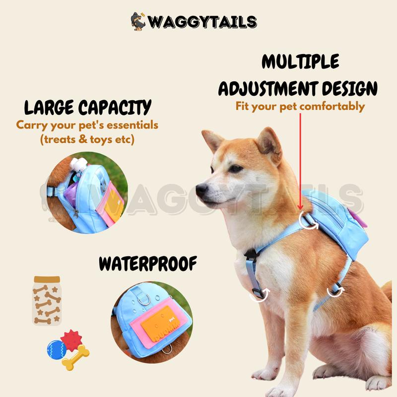 Product Introduction of [SG] Cute Adjustable Harness Bag w Inbuilt Poop Bag Dispenser for Small Medium Large Dog 13