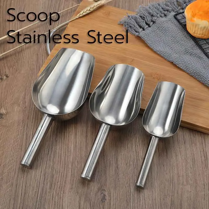 Scoop Stainless Steel - Sendok Sekop Es Batu - Serokan Metalik - Skop Scop