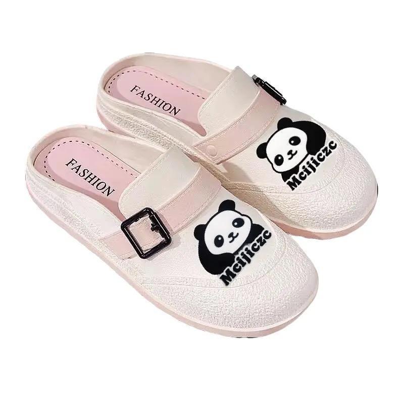 BBBB-809【Gấu Trúc Anh】- Giày Lỗ Bao Đầu nữ 2024 đế dày mùa hè 3 màu DéP Shoes dép  giả 1