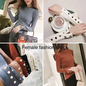 FFS button knit import baju rajut import premium /ineer inara / kancing emas / Kancing Aktif / Rajut Knit