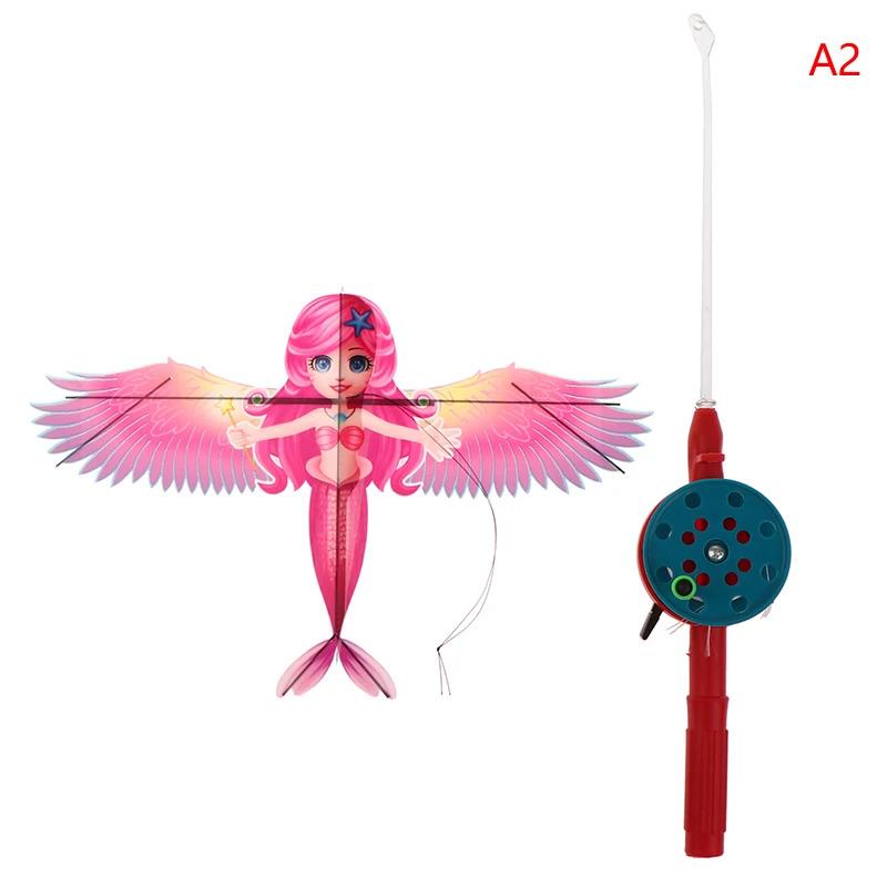 Product Introduction of Cartoon Children Kite Mini Plastic Toys Kite + 40cm Hand Brake Fishing Rod Outdoor Toys For Kids Gifts 20