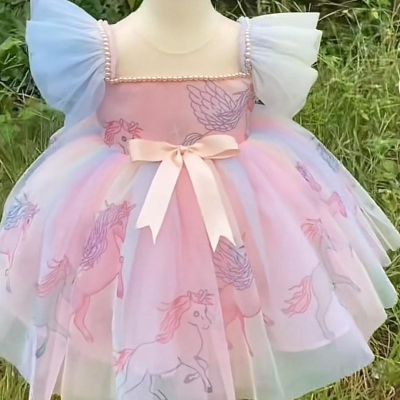 Váy Công Chúa Cánh Tiên Ngựa Pony Hồng Bé Gái