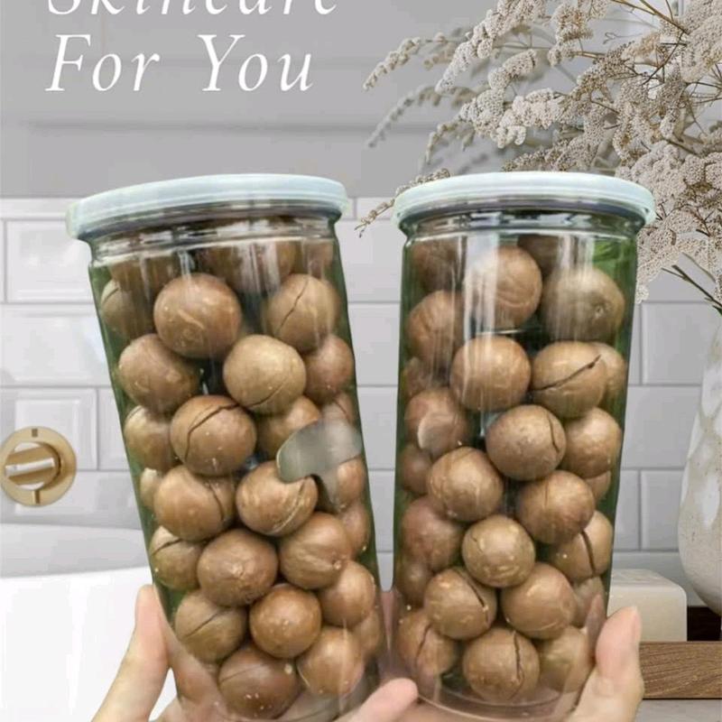  Hạt macca Đăk Lăk hộp 500gr. Sấy chín nứt vỏ  side trung  