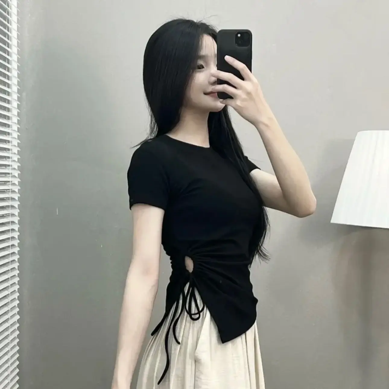 Áo thun nữ rút dây - mã HERA Top Women Cổ Tròn | BigBuy360 - bigbuy360.vn