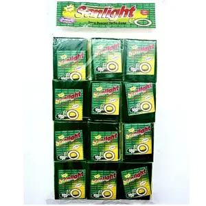 (2 Lusin) Spons Cuci Piring Isi 24 Pcs Rentengan Grosir / Spon Busa Lapis Hijau Kuning Rencengan pembersih