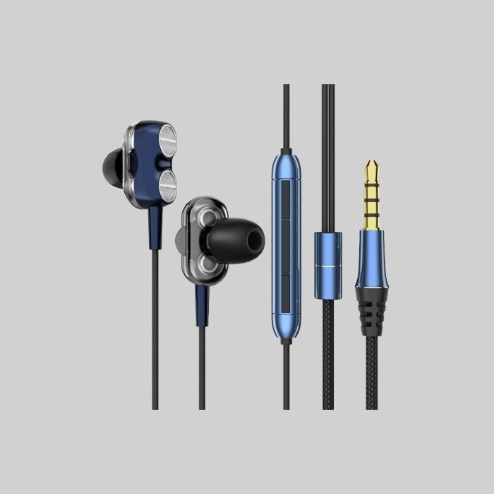 Gambar Earphone Rexus EP3 Dual Driver Wired Earphone Blue Logam Earphones  Bass dari Multi Komputer Kota Administrasi Jakarta Barat Tokopedia