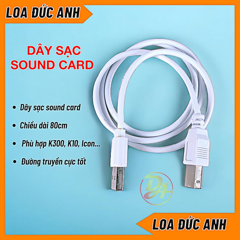 Dây Sạc Sound Card Phụ Kiện Cáp Nguồn K300 K10 H9 Màu Trắng Dài 80cm Truyền Tín Hiệu Chuẩn