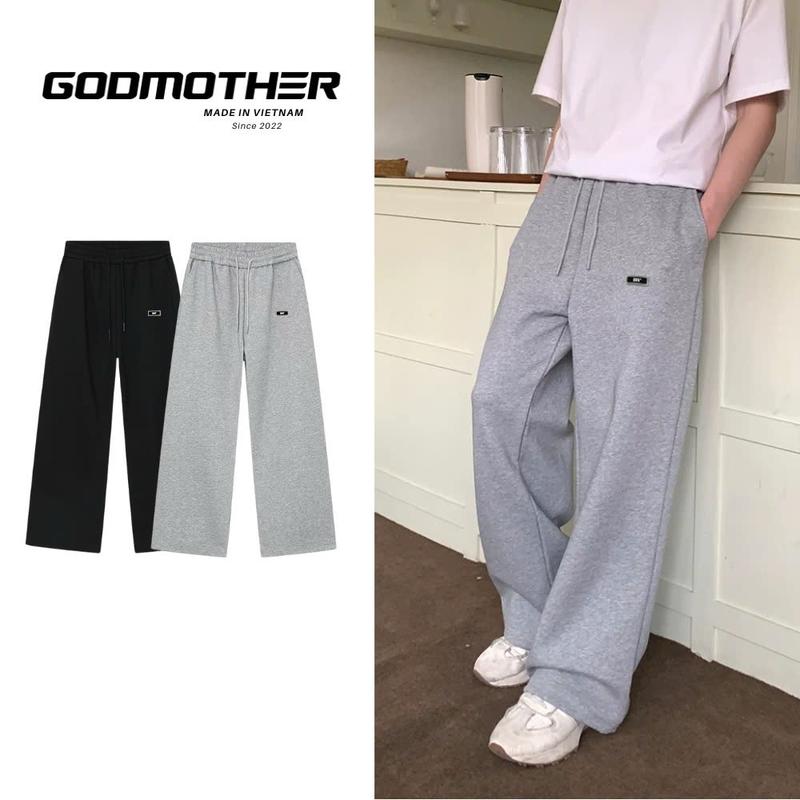 Quần Nỉ 2 Da Suông Ống Rộng GODMOTHER Nam Nữ Hách Dáng - Chất Nỉ Pants Cao Cấp Đứng Form Menswear