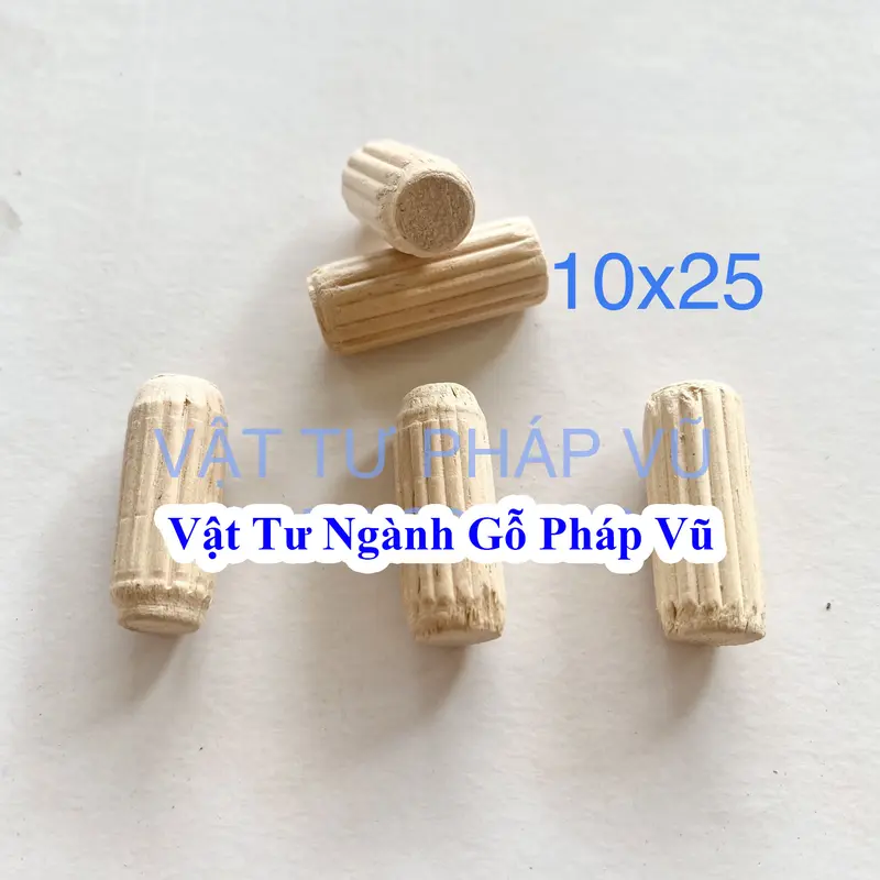 Chốt gỗ tròn, liên kết, ghép mộng, làm nhà mô hình gỗ cao su [200-500 cái/bịch] 3