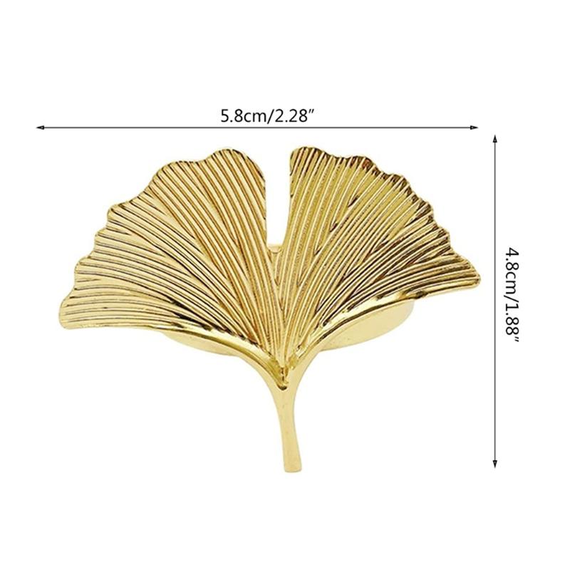 6pcs Ginkgo Biloba Napkin Ring Buckle Can Be Used for Wedding Banquet Mother'S Day Table Decoration. 1