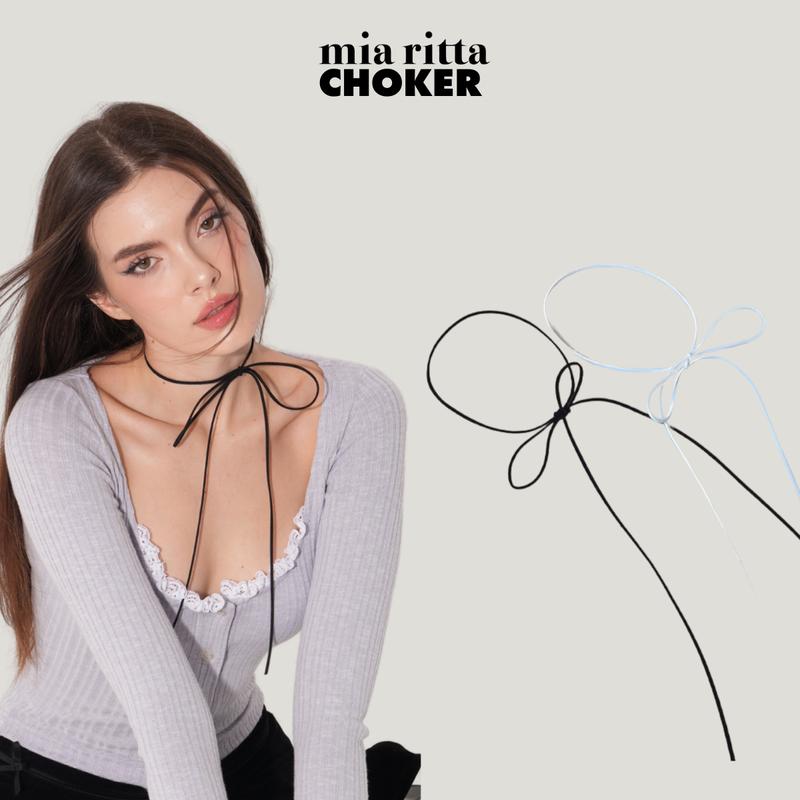 Vòng cổ choker da lộn dây cổ trơn Mia Ritta PK012 - Dây Chuyền Choker dạng buộc nhiều kiểu phong cách Trang Sức Nữ