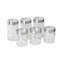 Gambar AZKO Culinart Stoples Kaca Set 6 Pcs Transparan - Silver Toples Jar Food Container Setoples Wadah Penyimpanan Kedap Udara dari AZKO ID Kota Administrasi Jakarta Selatan 2 Tokopedia