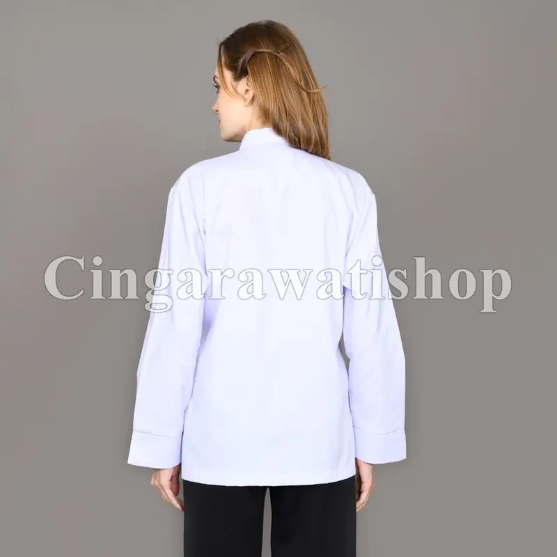 Kemeja Putih List Hitam Atasan Putih Kantong Bawah Baju Seragam Kerja Putih Baju Dinas Putih Pns Wanita 5