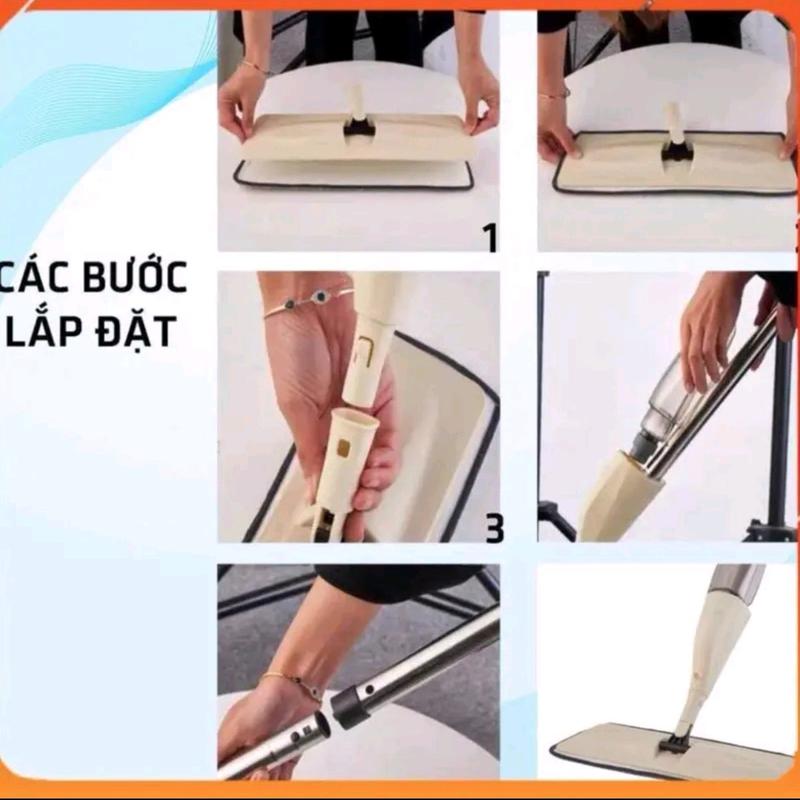 Cây lau nhà phun sương, làm sạch xoay 360 độ - Thông minh, tiện dụng 1