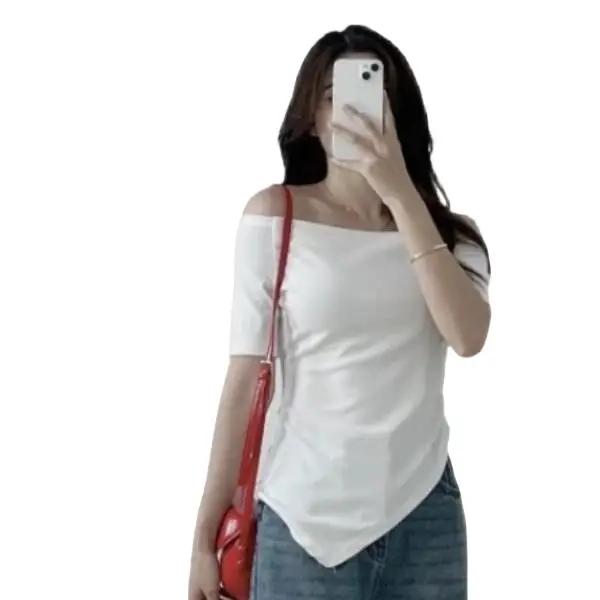 Áo trễ vai chiết eo vạt chéo tôn dáng Nữ Women Top somi dui a o