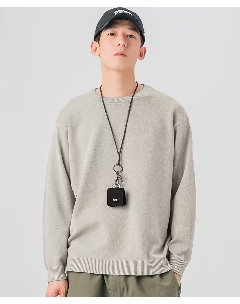 Product Introduction of ZOCI 2024 Áo Len Dệt Kim Cổ Tròn Mới Áo Dáng Rộng Thời Trang Phong Cách Hàn Quốc Cho Nam Menswear Shirt 17