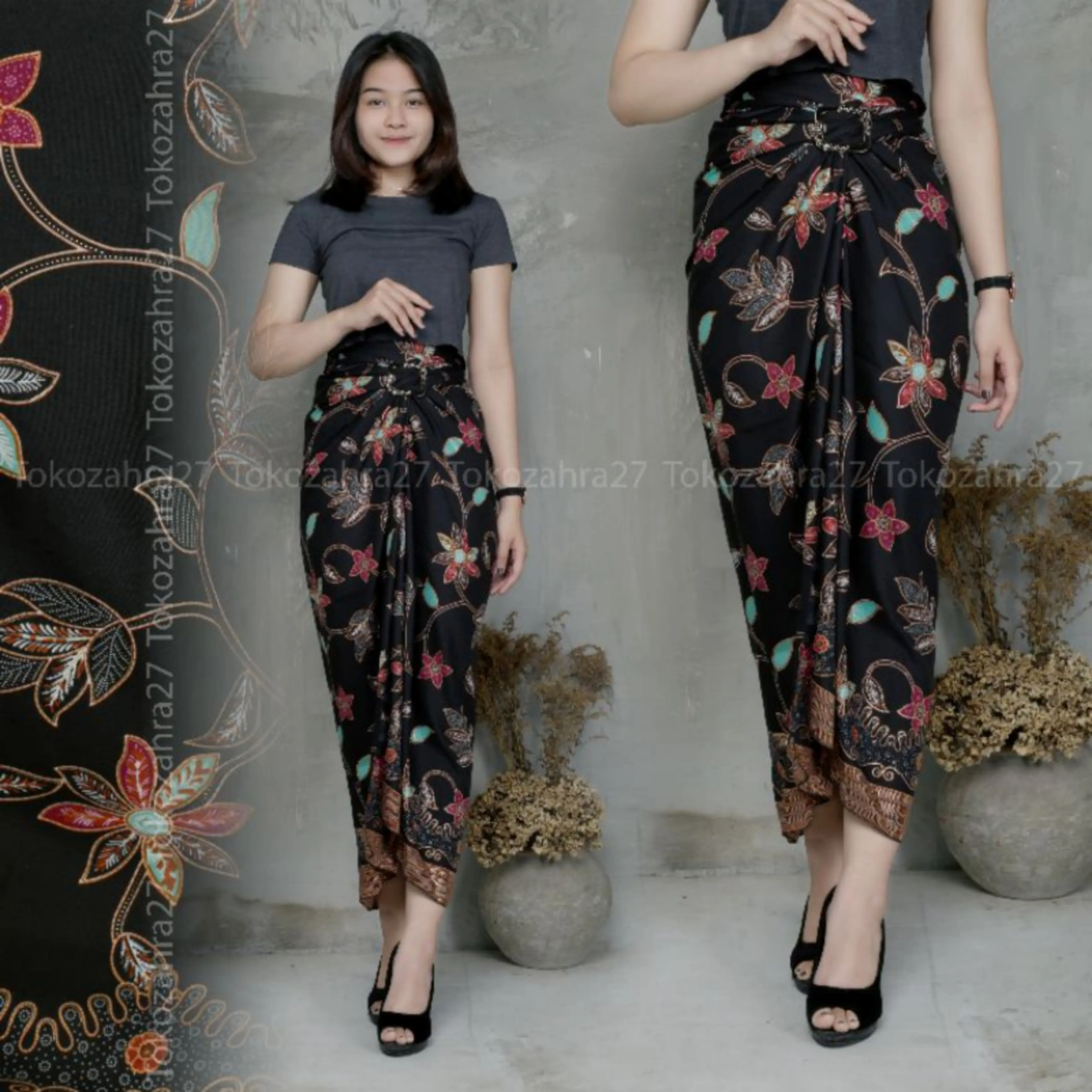 KAIN LILIT BATIK JUMBO / ROK LILIT BATIK MODERN / ROK WISUDA / ROK WANITA / ROK BATIK KEBAYA Katun Panjang Serut Motif Pendek Bawahan