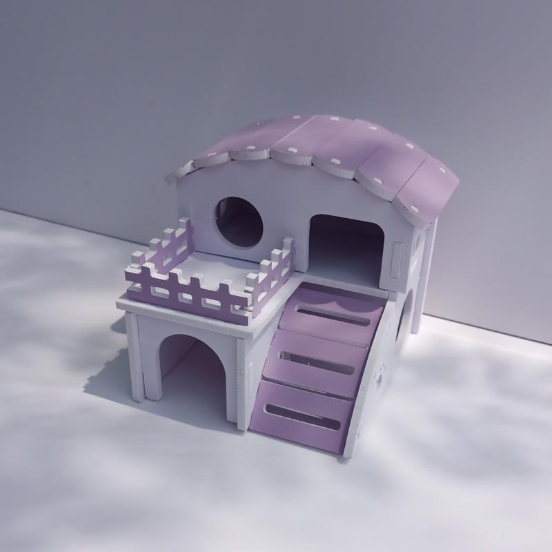 Nhà ngủ mái vòm 2 tầng cho hamster kích thước 14x13.5x12.5cm - XNTC31 2