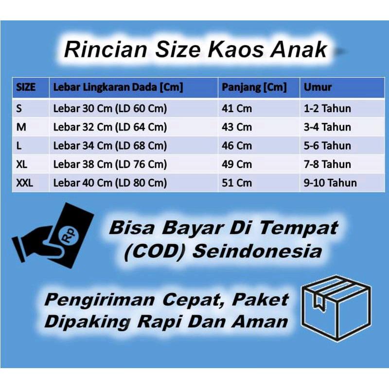 PAKET USAHA 5pcs kaos anak cowok warna dan gambar campur usia 1-10tahun Katun 3