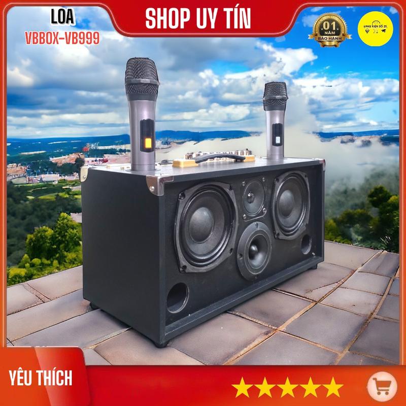 Loa Karaoke Xách Tay VBBOX VB999 . 4 Đường Loa 2 Bass 1 Trung 1 Treble Công Suất 200w Micro UHF
