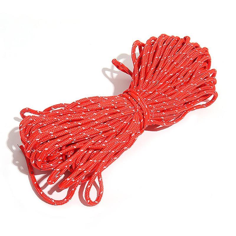 【Huichi2】20M 2Mm Reflective Paracord Tent Cord Rope Camping Awning Rope Runner Guy Line 7