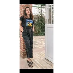 cargo list pants,celana cargo wanita