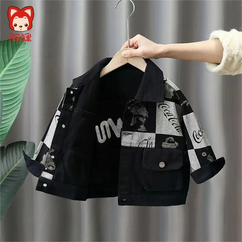 Áo Khoác Denim, Cho Bé Trai, Bộ Sưu Tập Mùa Xuân Và Mùa Thu, Hàng Mới Về, Áo Khoác Phong Cách Hàn Quốc Cho Trẻ Em, Thời Trang Phong Cách Phương Tây, Thích Hợp Cho Bé, Quần Áo Mùa Xuân, Áo Bé Trai