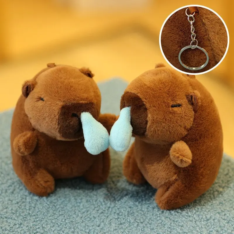 Đồ chơi móc khóa thú nhồi bông Capybara hottrend Búp bê bông chuột lang dễ thương Ví tiền Capybara Móc Chìa Khoá Móc Khoá