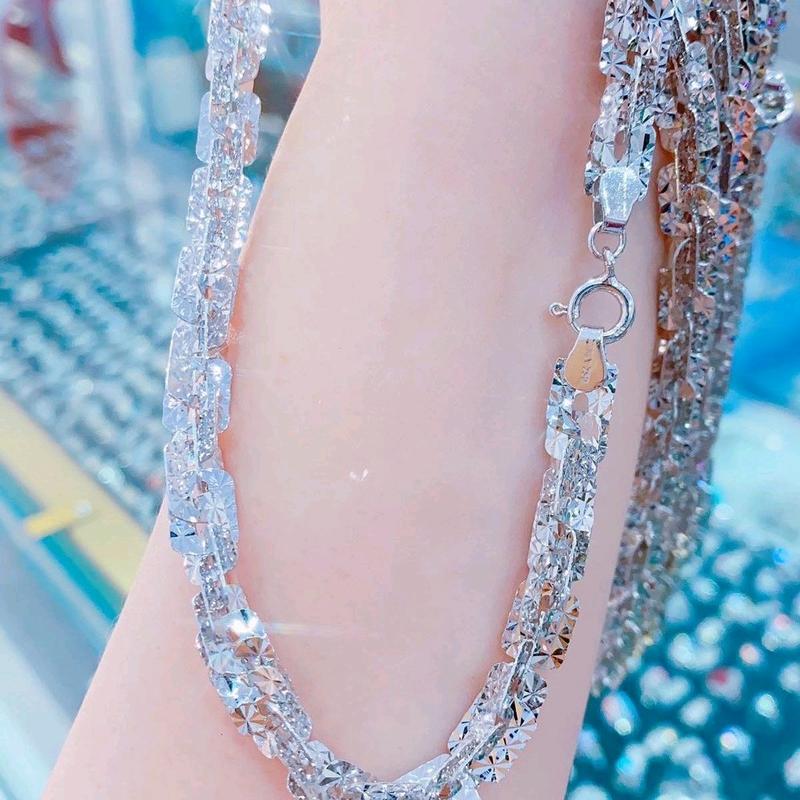 dây chuyền xoắn vuông cao cấp xi kim  Nữ Women  Trang Sức Jewelry