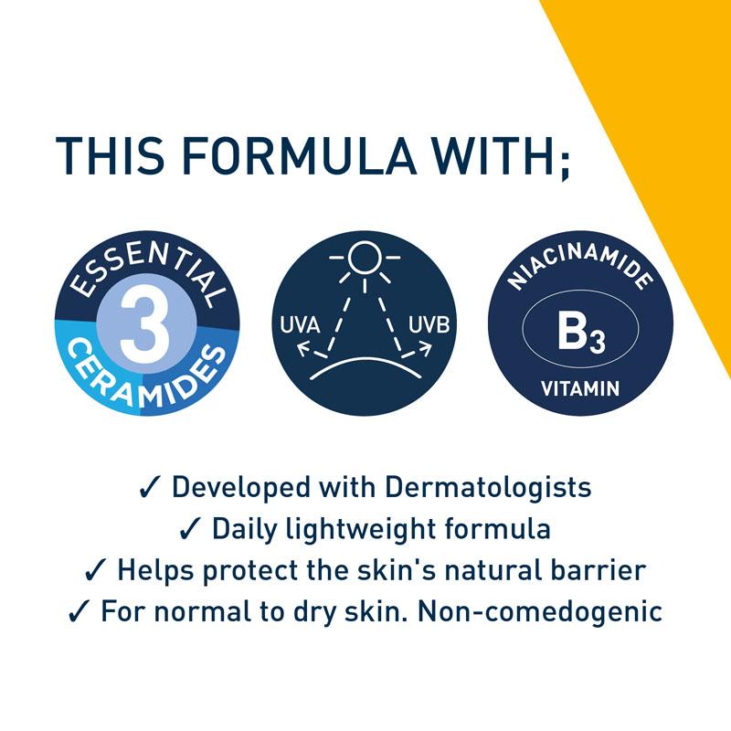 CeraVe AM Facial Moisturising Lotion SPF50 with Ceramides & Vitamin E for Normal to Dry Skin 52ml Lightweight Moisturizers Skincare Fragrance 2
