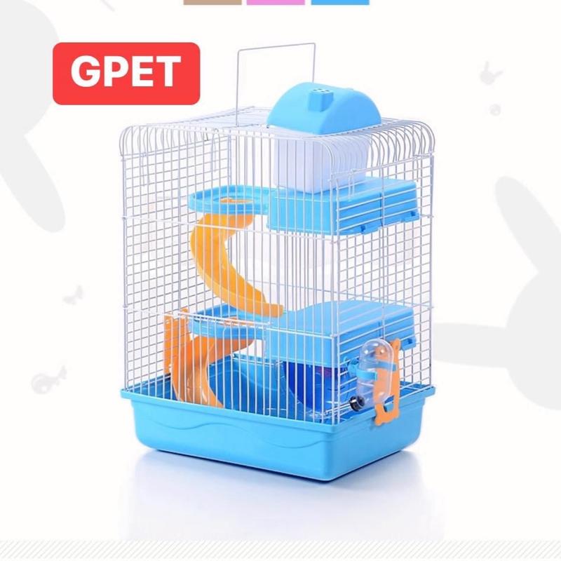 Tặng nhà tắm Lồng Hamster 3 tầng rộng rãi cho Hamster chuột hoàng chuồng