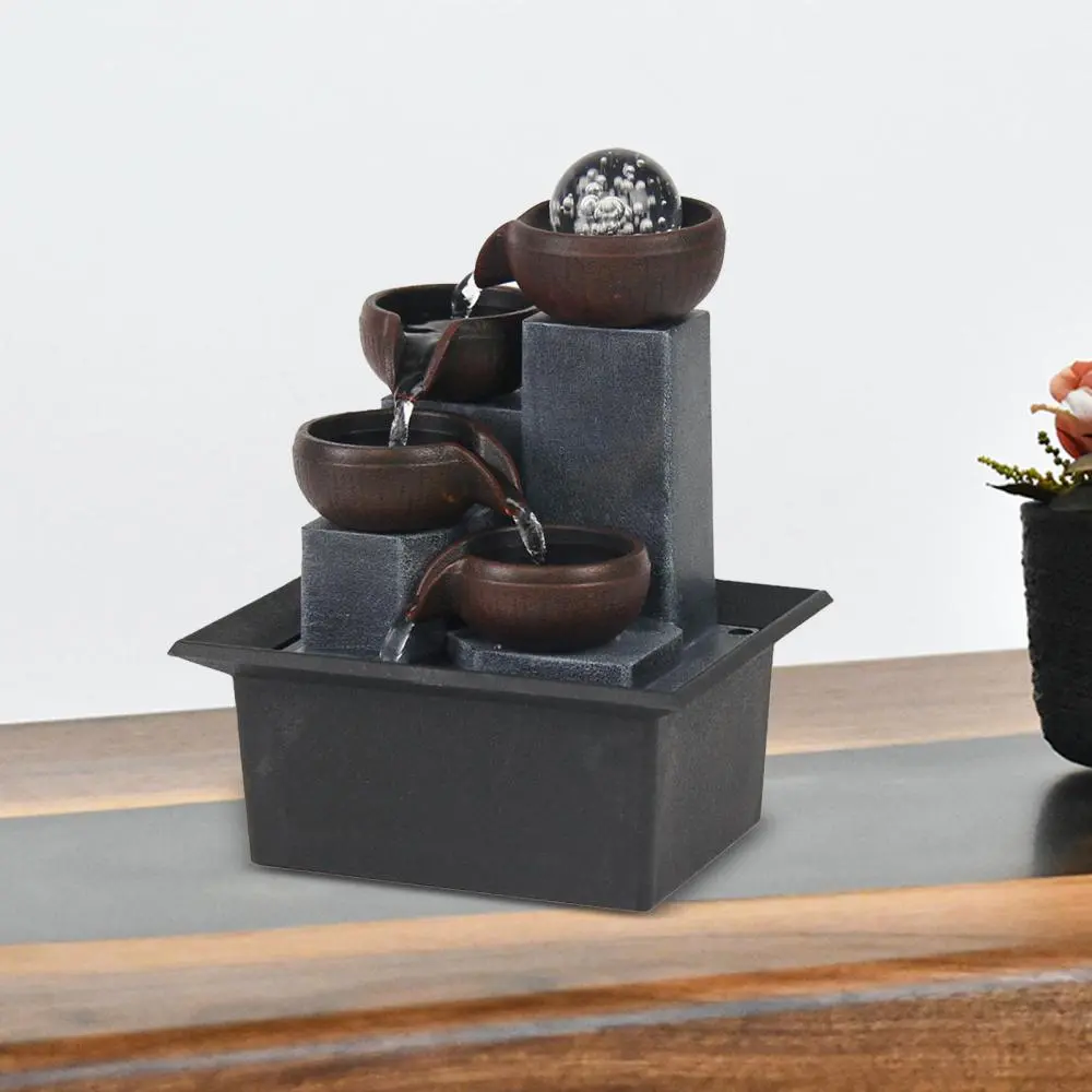 Indoor Waterfall Fountain Meditation Relaxing Yoga Desk Tabletop Fountain