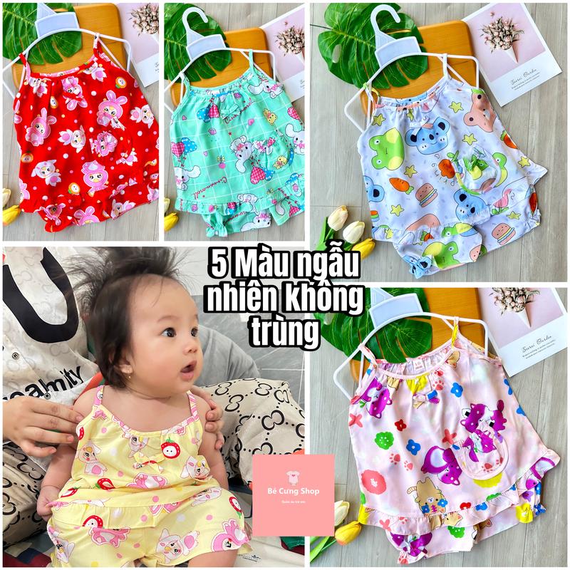  COMBO 3 - 5 bộ Quần áo Tole lanh BÉ Gái 2 dây | Size 1-16 cho bé 5-57kg | Đã trừ hao rộng 
